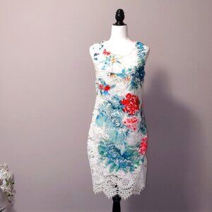 💎CARRE NOIR 💎 White Lace Ocean print dress - 6